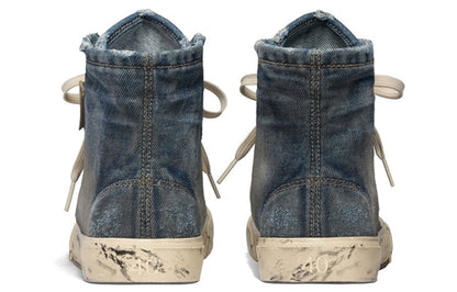 Balenciaga Paris High Top Blue Destroyed Denim
