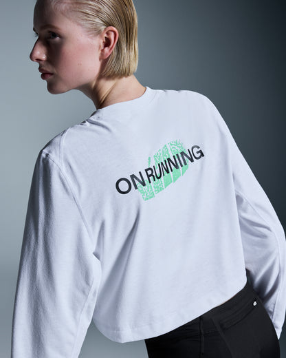 On Train Long-T Crop Graphic White (Women'S)