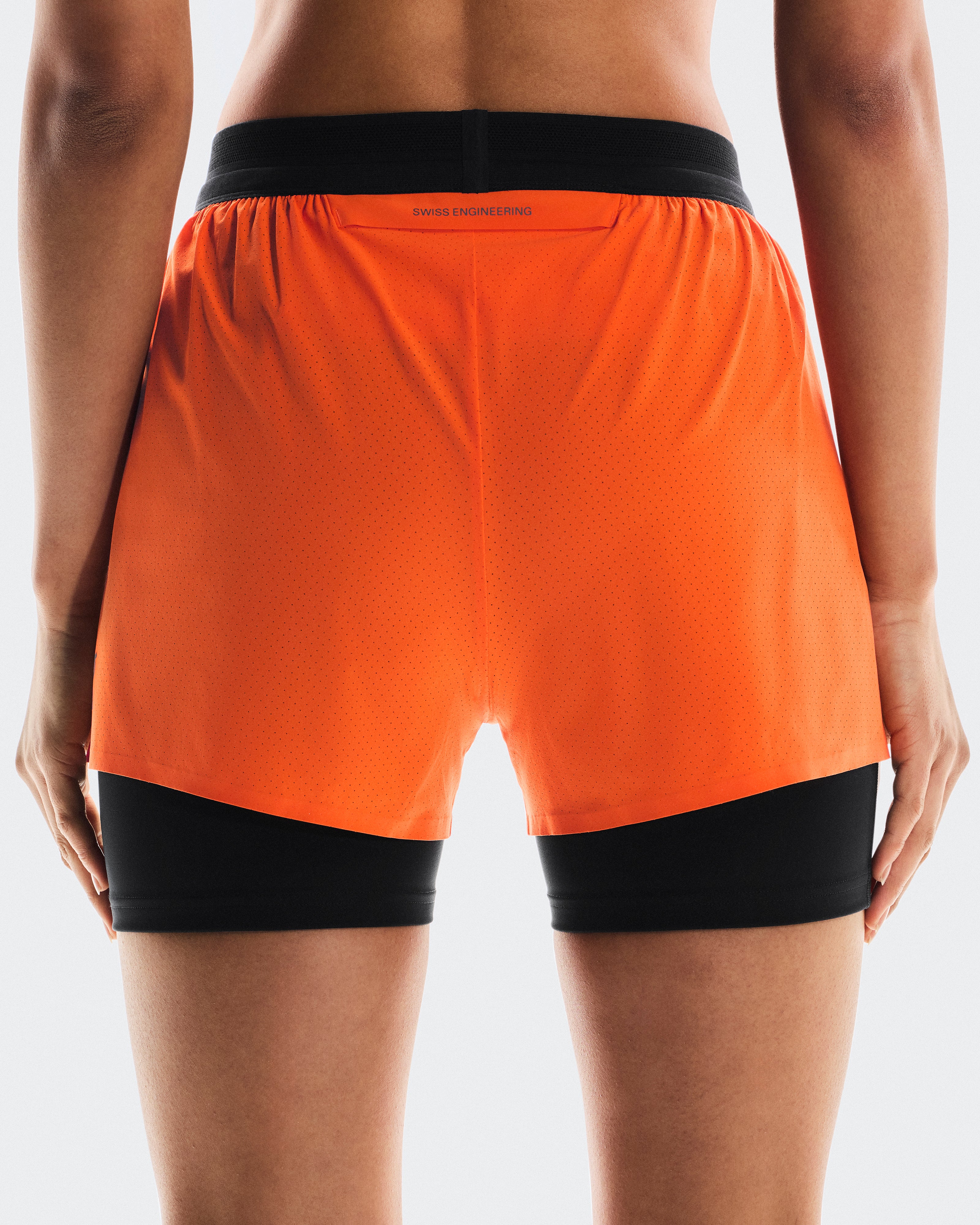 On 3" Performance 2/1 Shorts Flame | Black (Women'S)
