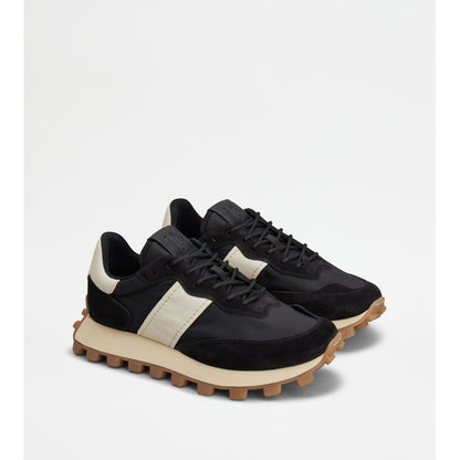Sneakers Tods 1T In Suede And Fabric Black Off White Mens