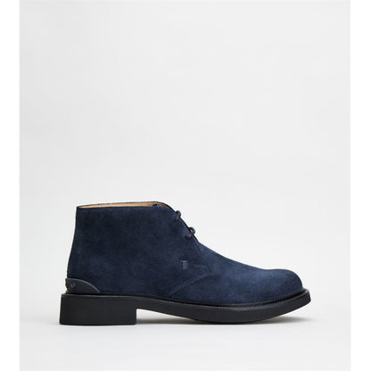 Tods Desert Boots In Suede Blue Mens