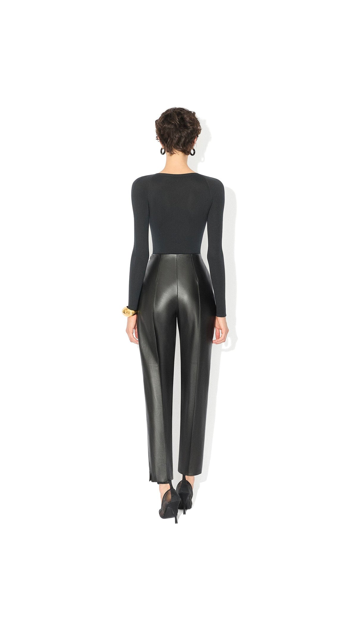 Alaïa Round Neck Second-Skin Knit Bodysuit