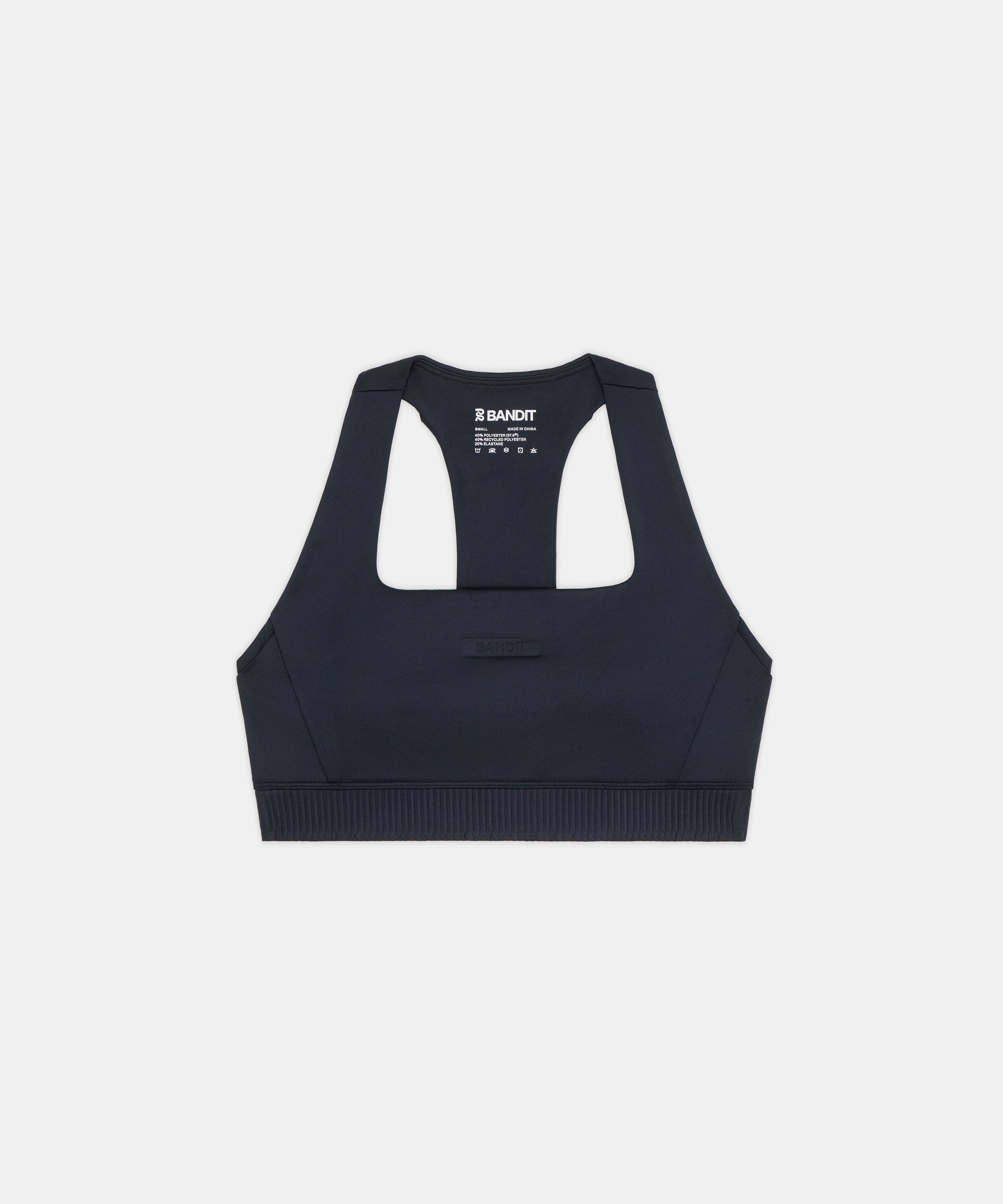 Bandit Womens Stamina V Square Neck Run Bra Black