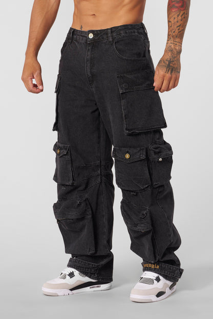 YoungLA 6002 - Hella Pocket Jeans Black Wash