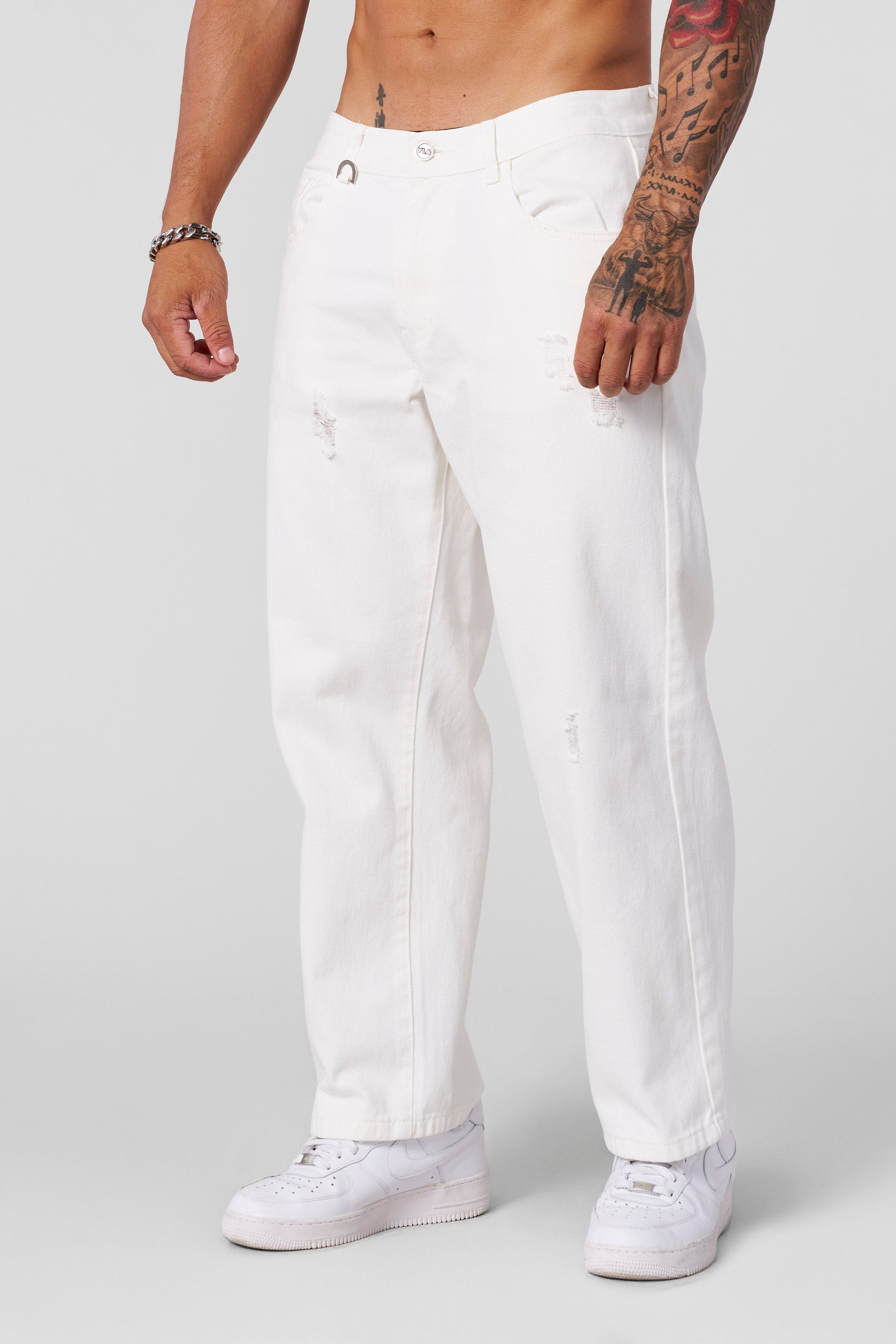 YoungLA 6037 - Loose Essential Jeans White