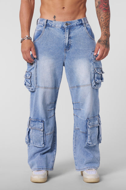 YoungLA 6044 - Stacked Jeans Blue Wash
