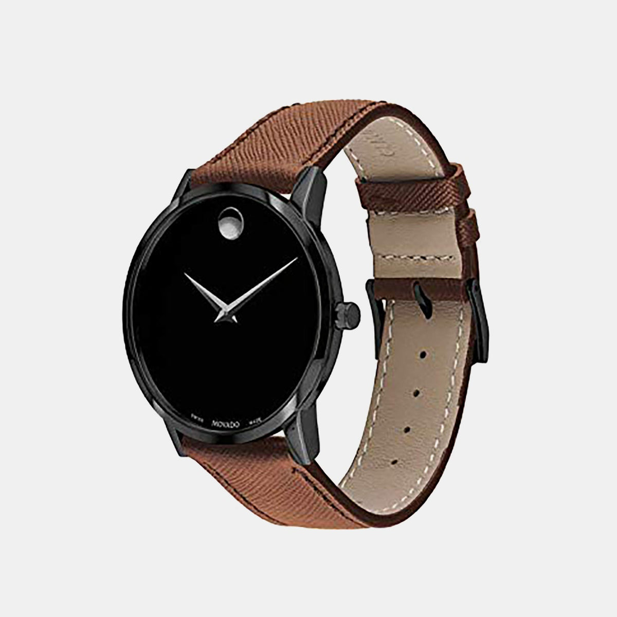 Movado Museum Classic Men Quartz Black Dial Analog Stainless Steel Watch 607198