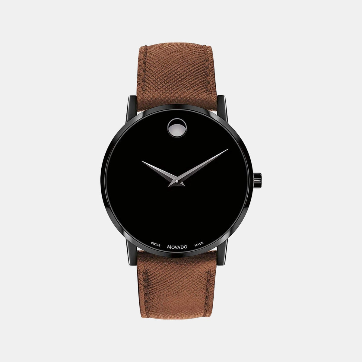 Movado Museum Classic Men Quartz Black Dial Analog Stainless Steel Watch 607198