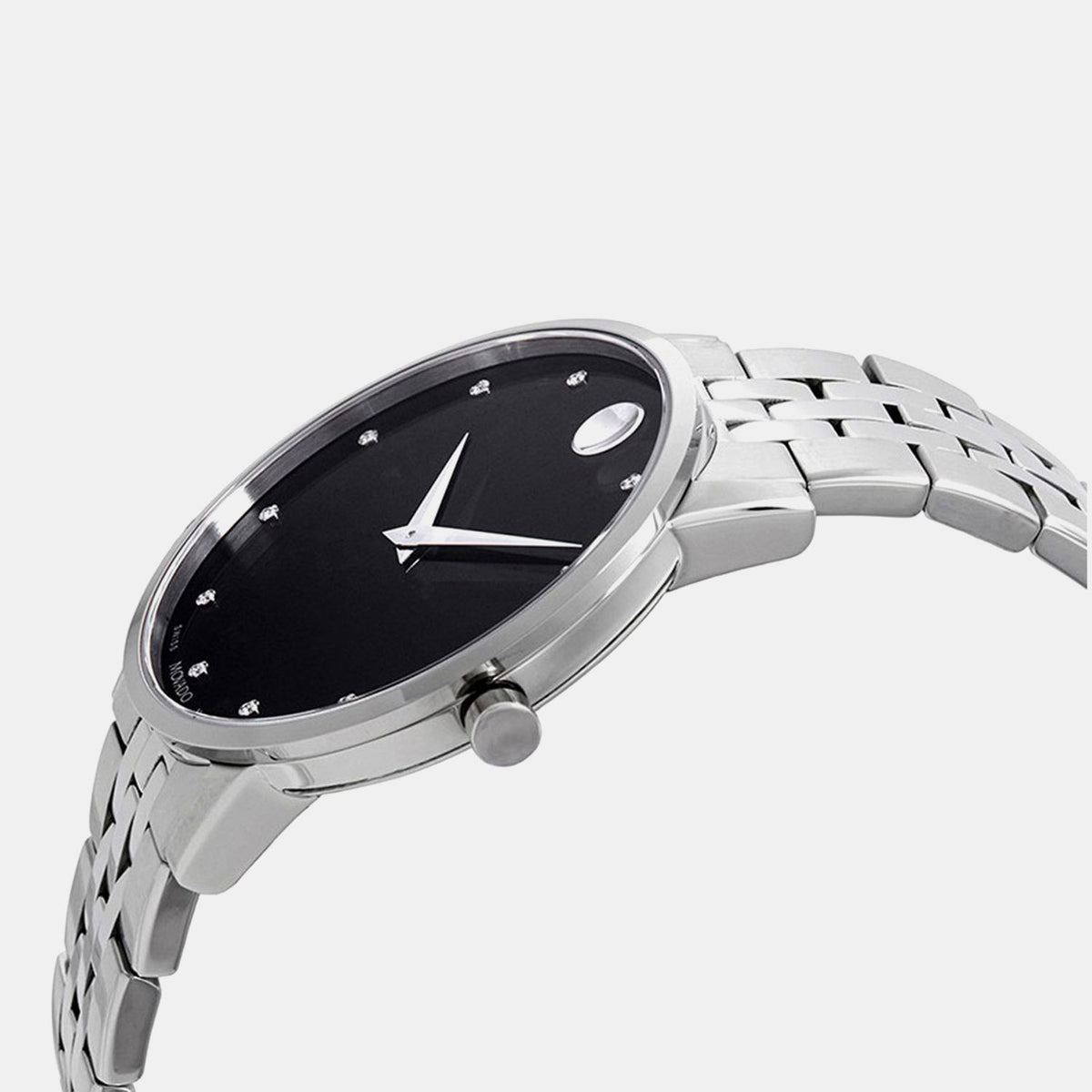 Movado Museum Classic Men Quartz Black Dial Analog Stainless Steel Watch 607201
