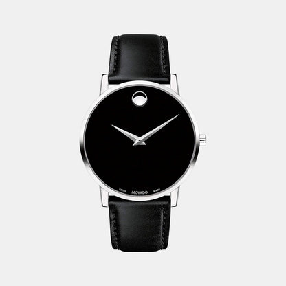 Movado Museum Classic Men Quartz Black Dial Analog Stainless Steel Watch 607269