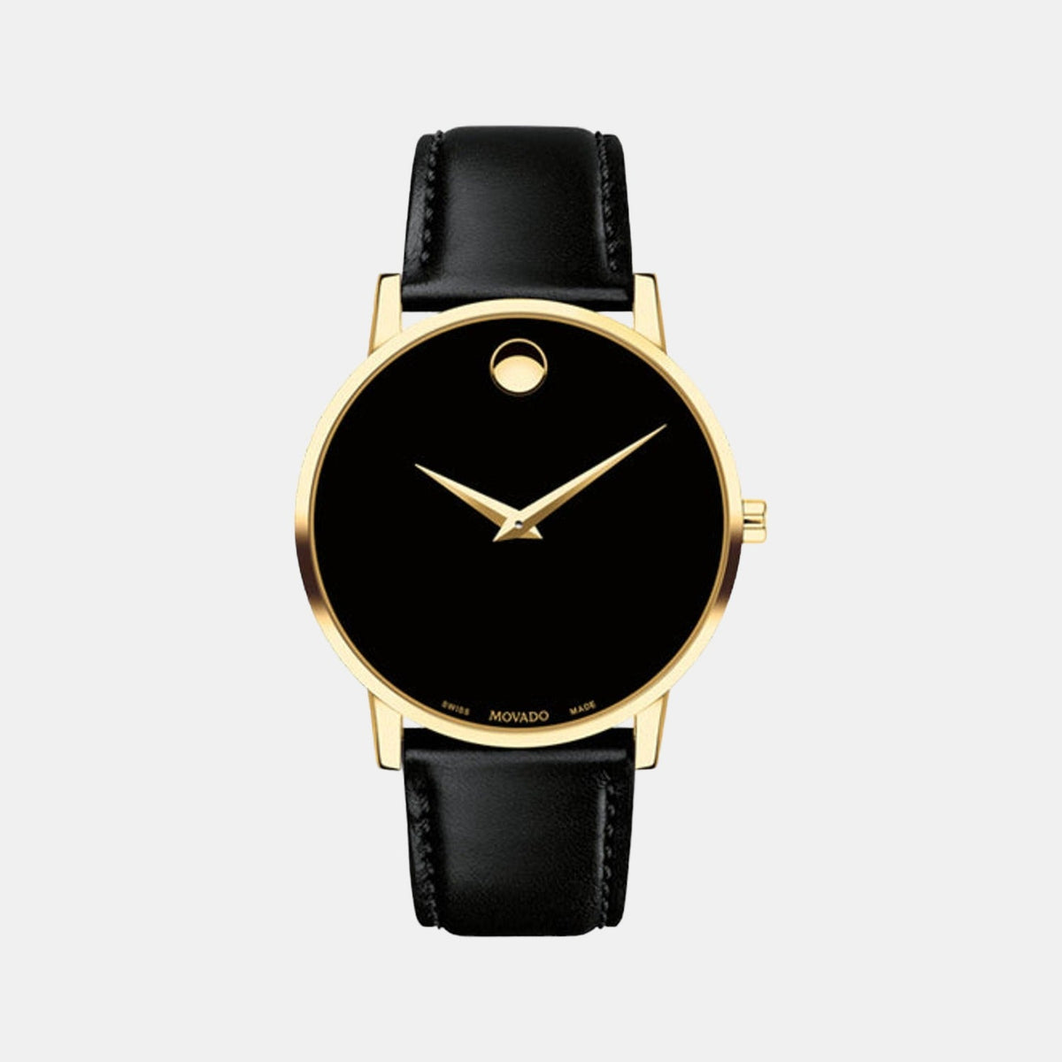 Movado Museum Classic Men Quartz Black Dial Analog Stainless Steel Watch 607271