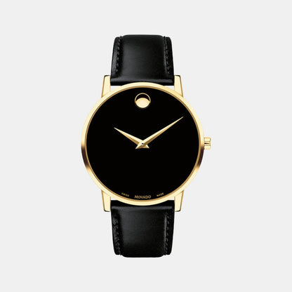 Movado Museum Classic Men Quartz Black Dial Analog Stainless Steel Watch 607271