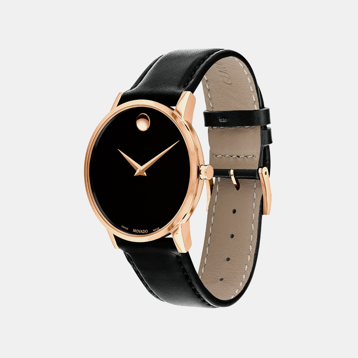 Movado Museum Classic Men Quartz Black Dial Analog Stainless Steel Watch 607272