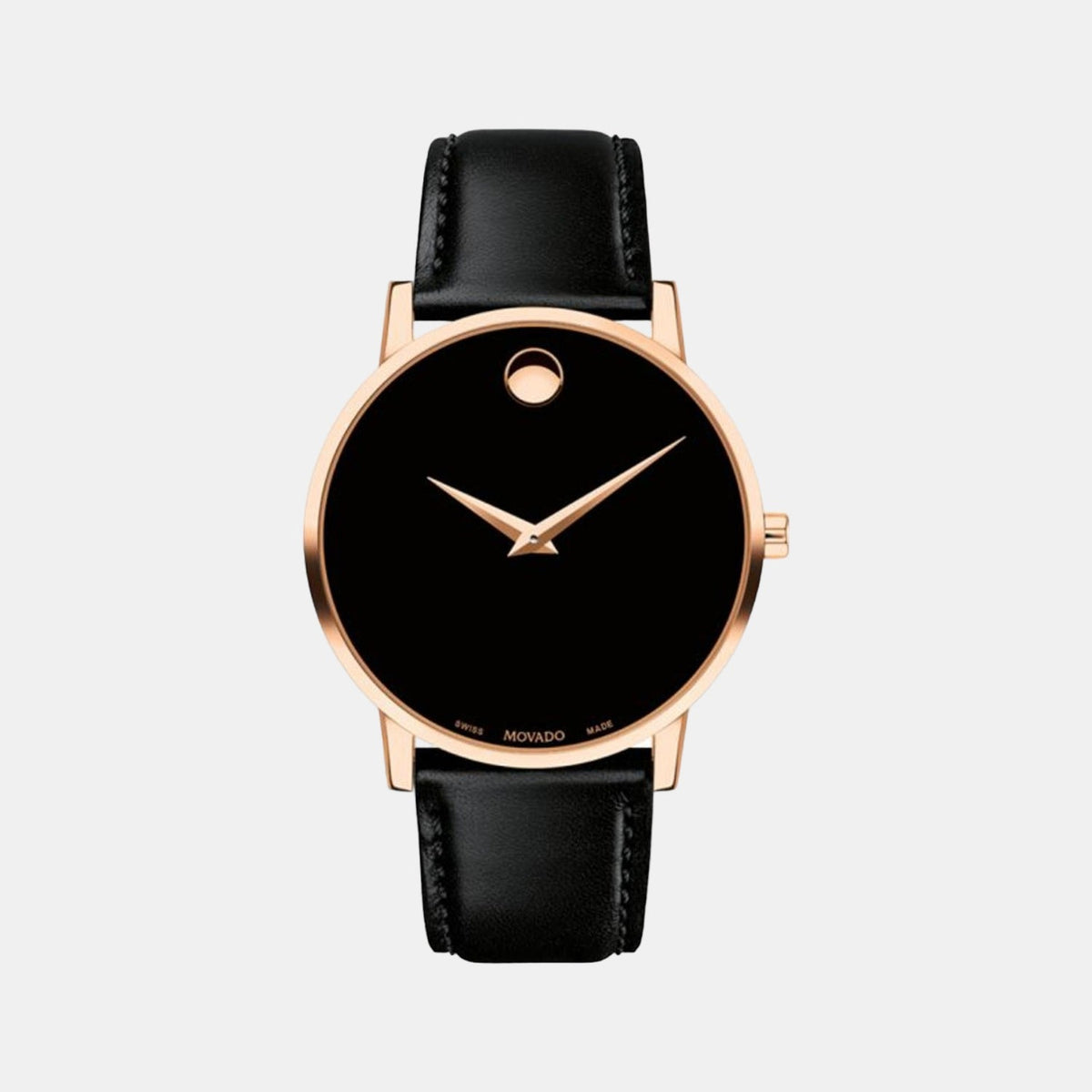 Movado Museum Classic Men Quartz Black Dial Analog Stainless Steel Watch 607272