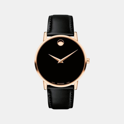 Movado Museum Classic Men Quartz Black Dial Analog Stainless Steel Watch 607272