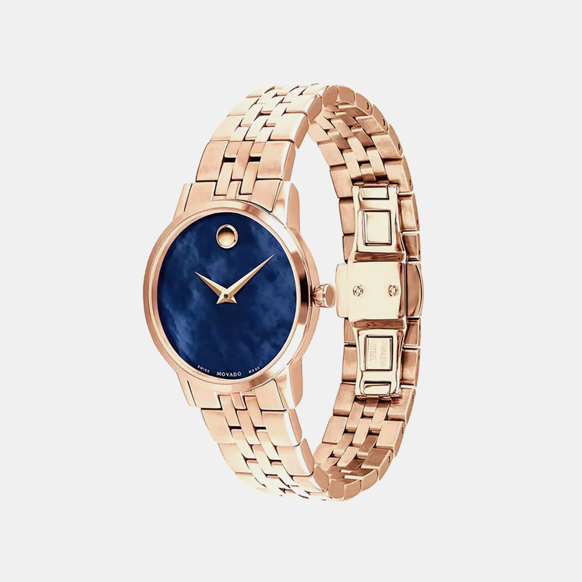 Movado Museum Classic Women Quartz Mother of Pearl Dial Analog Stainless Steel Watch 607354