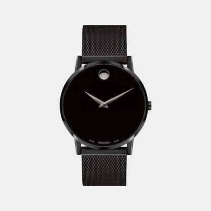Movado Museum Classic Men Quartz Black Dial Analog Stainless Steel Watch 607395