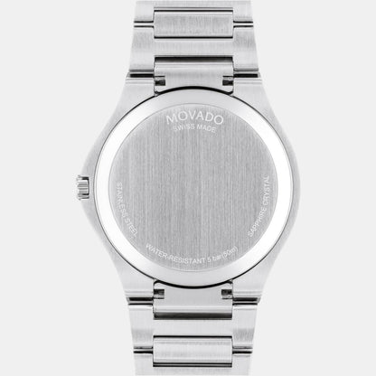 Movado Se Men Quartz Blue Dial Analog Stainless Steel Watch 607513