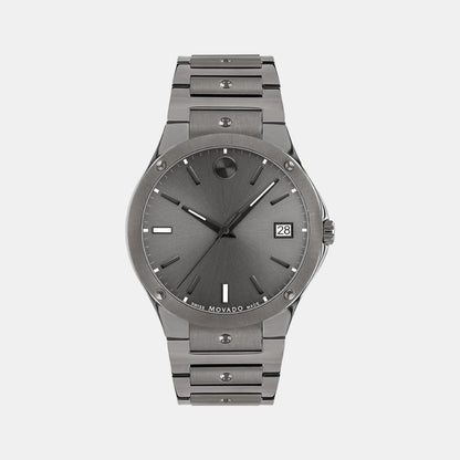 Movado Se Men Quartz Grey Dial Analog Stainless Steel Watch 607515