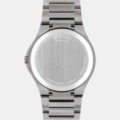 Movado Se Men Quartz Grey Dial Analog Stainless Steel Watch 607515