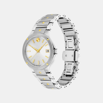 Movado Se Women Quartz Silver Dial Analog Stainless Steel Watch 607516