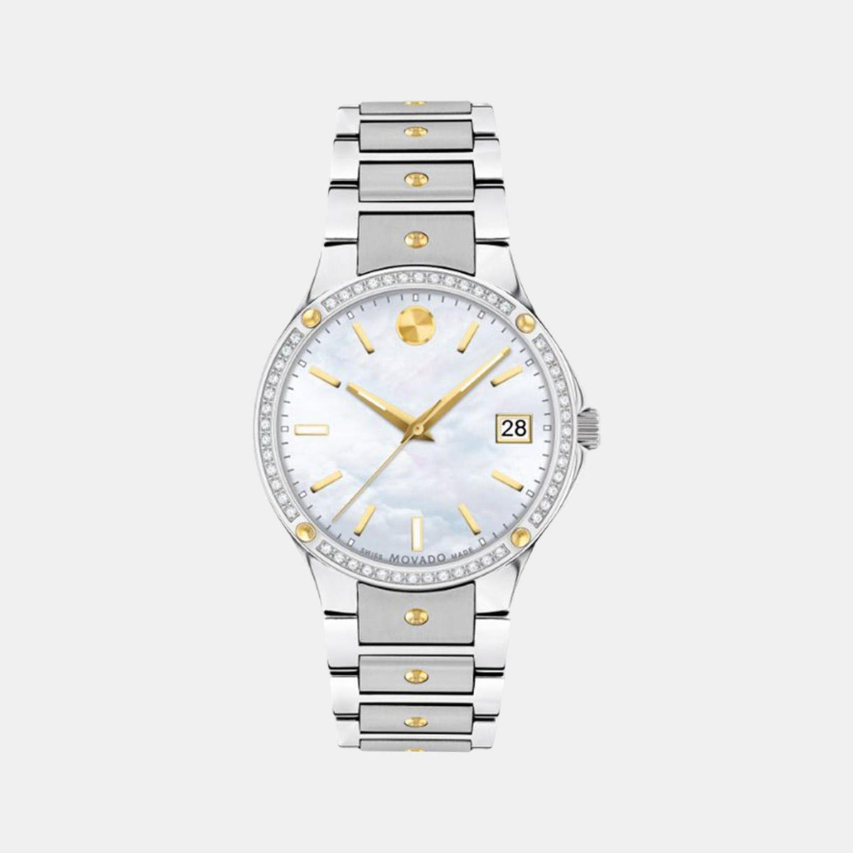 Movado Se Women Quartz Mother of Pearl Dial Analog Stainless Steel Watch 607517