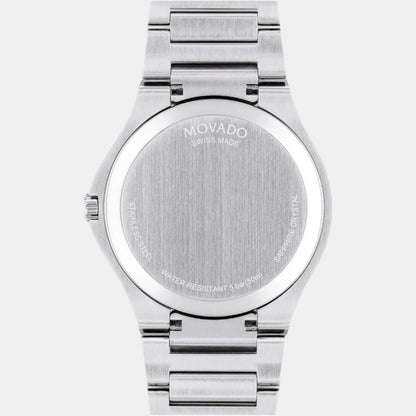 Movado Se Men Quartz Black Dial Analog Stainless Steel Watch 607541