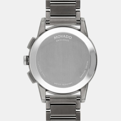 Movado Museum Sport Men Quartz Blue Dial Chronograph Stainless Steel Watch 607624