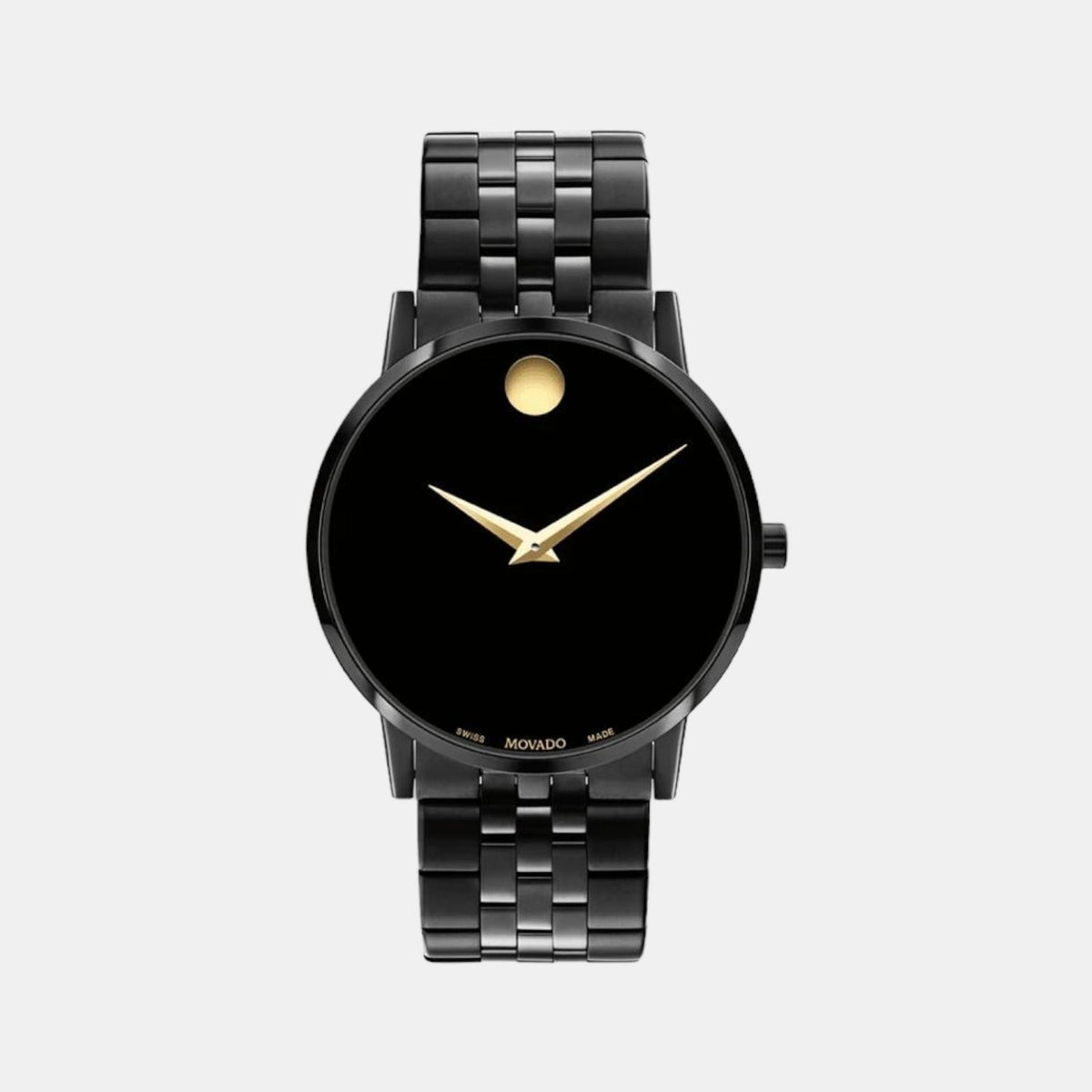 Movado Museum Classic Men Quartz Black Dial Analog Stainless Steel Watch 607626