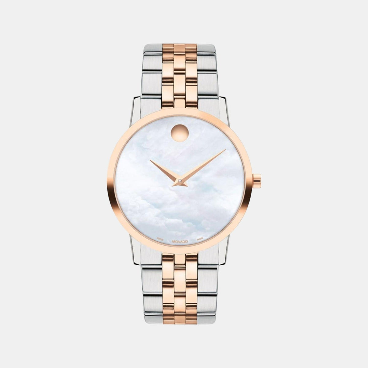 Movado Museum Classic Women Quartz Mother of Pearl Dial Analog Stainless Steel Watch 607629