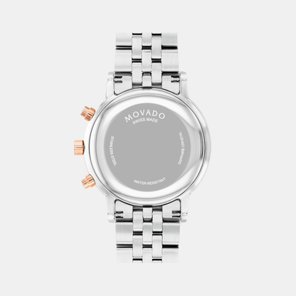 Movado Museum Classic Men Quartz Black Dial Chronograph Stainless Steel Watch 607845