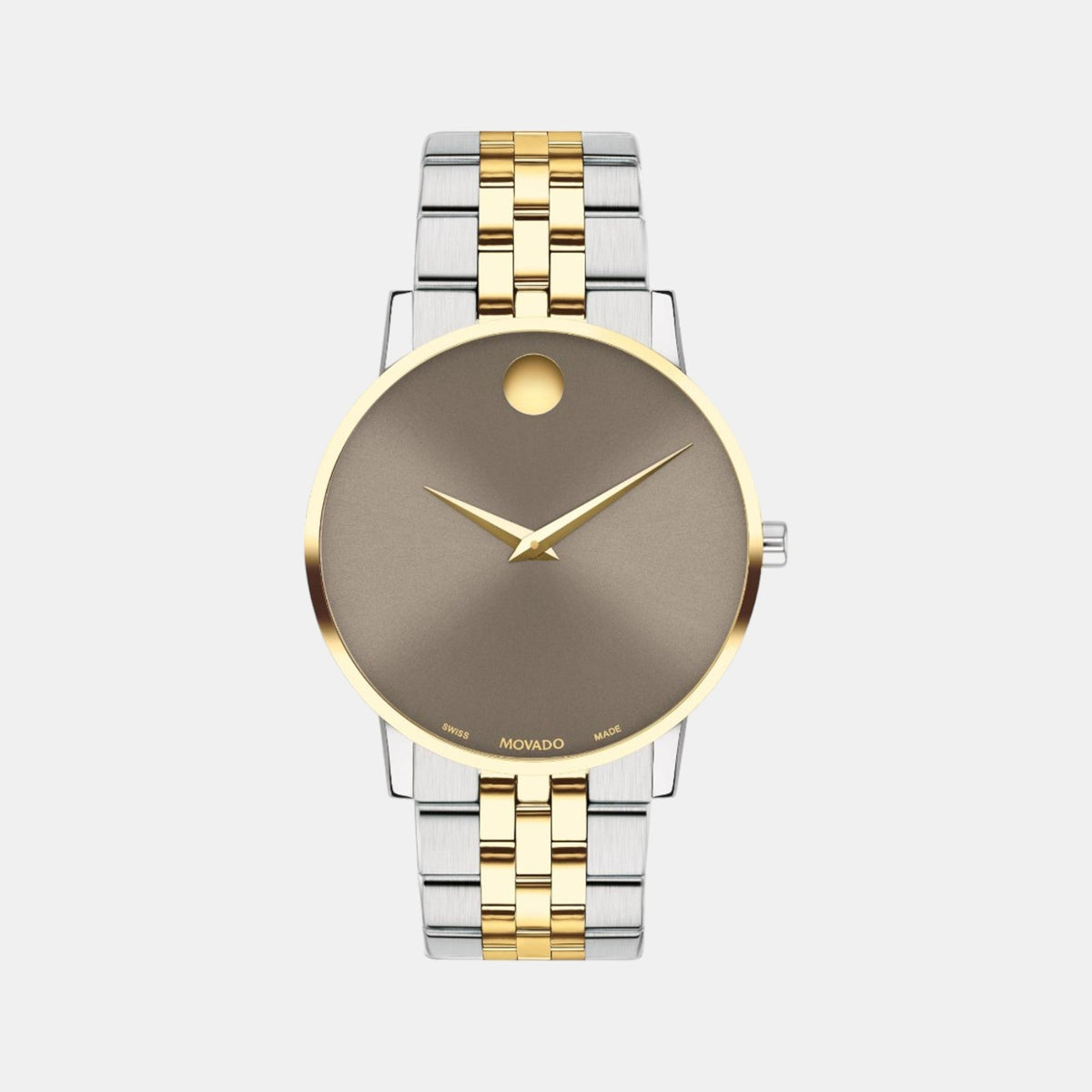 Movado Museum Classic Men Quartz Brown Dial Analog Stainless Steel Watch 607850