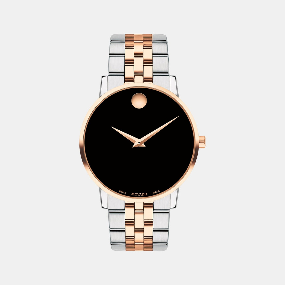 Movado Museum Classic Men Quartz Black Dial Analog Stainless Steel Watch 607964