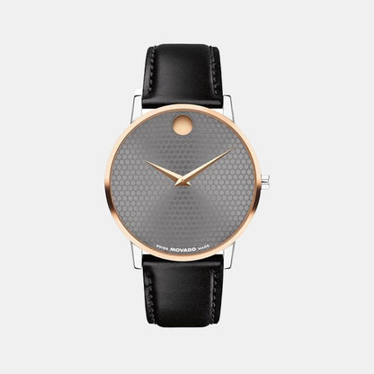 Movado Museum Classic Men Quartz Grey Dial Analog Stainless Steel Watch 607999
