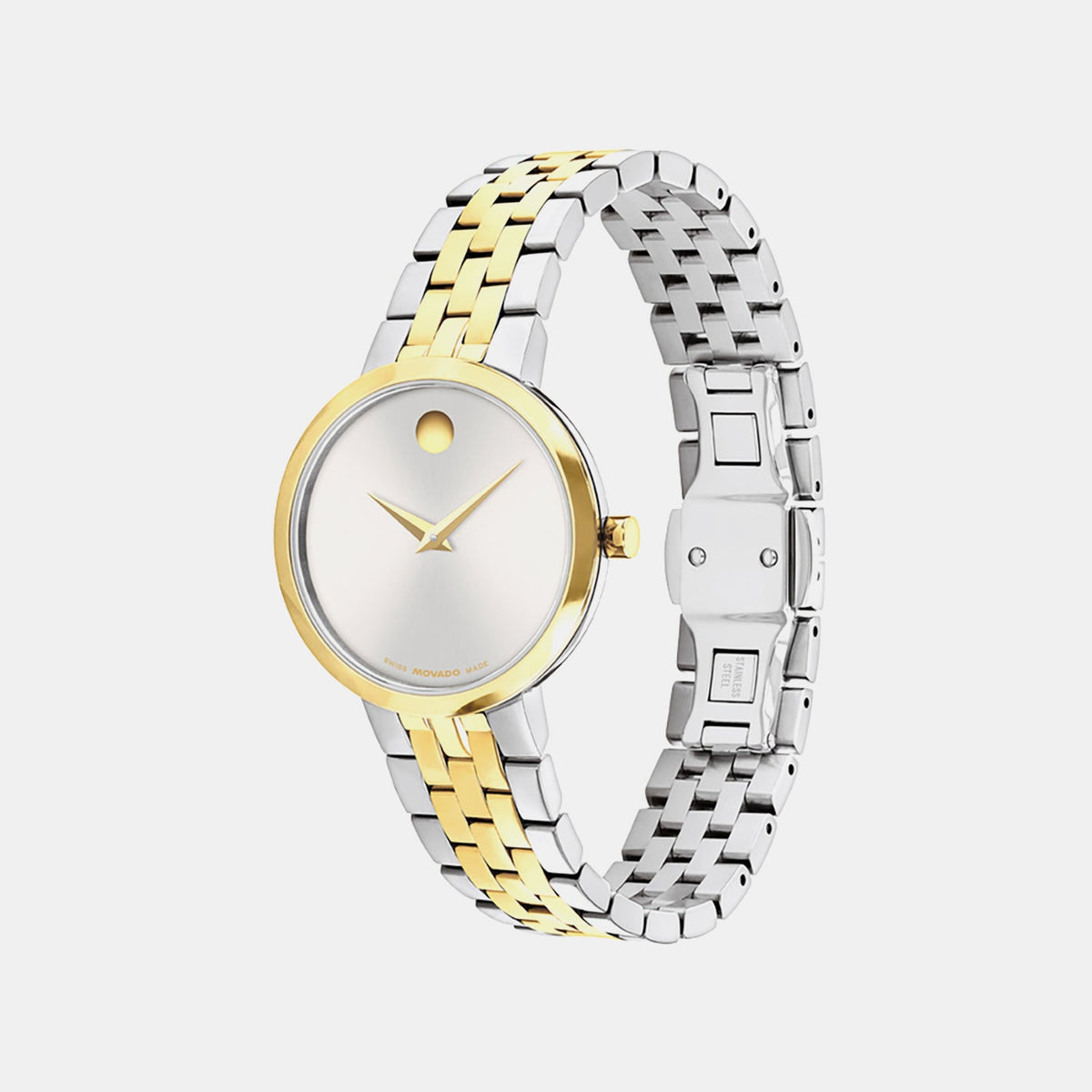 Movado Museum Classic Women Quartz Silver Dial Analog Stainless Steel Watch 608007
