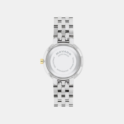 Movado Museum Classic Women Quartz Silver Dial Analog Stainless Steel Watch 608007
