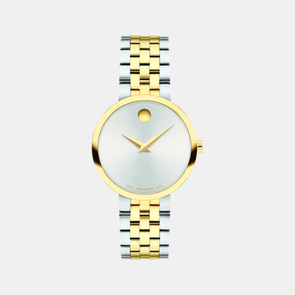 Movado Museum Classic Women Quartz Silver Dial Analog Stainless Steel Watch 608007