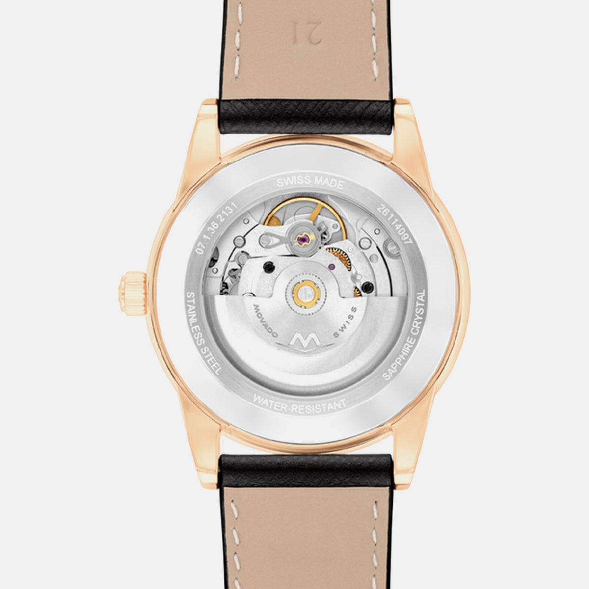 Movado Museum Classic Men Automatic Black Dial Analog Stainless Steel Watch 608026