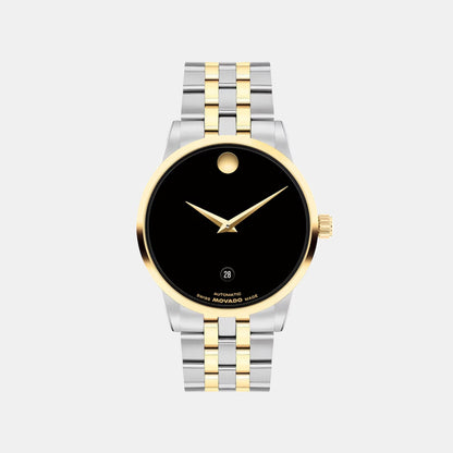 Movado Museum Classic Men Automatic Black Dial Analog Stainless Steel Watch 608036