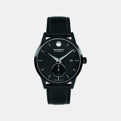 Movado Museum Taga Men Automatic Black Dial Analog Stainless Steel Watch 608076