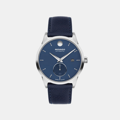 Movado Museum Taga Men Automatic Blue Dial Analog Stainless Steel Watch 608077