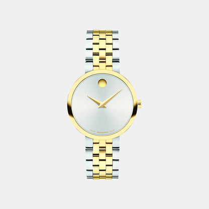 Movado Museum Classic Women Quartz Silver Dial Analog Stainless Steel Watch 608202