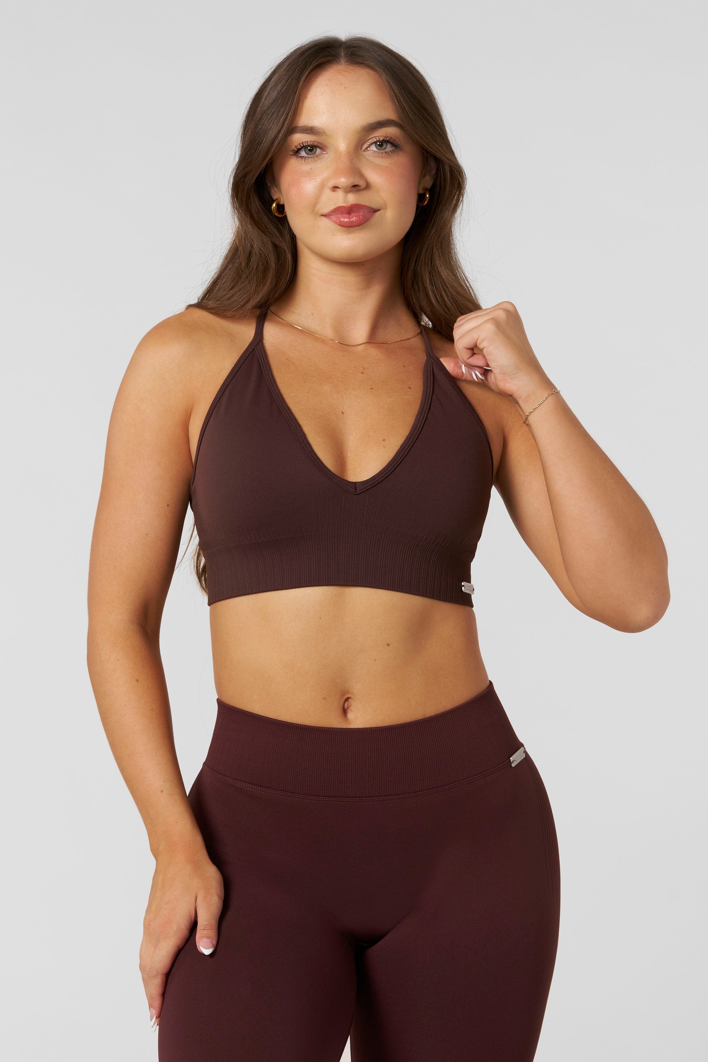 YoungLA W367 - Sculpt Seamless Plunge Bra Burgundy