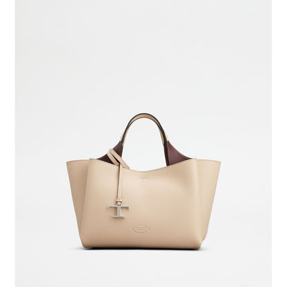 Tods Bag In Leather Mini Natural Burgundy