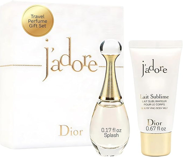 Dior J'Adore Perfume For Women Mini Fragrance Gift Set Edp And Body Lotion Duo Travel Set White