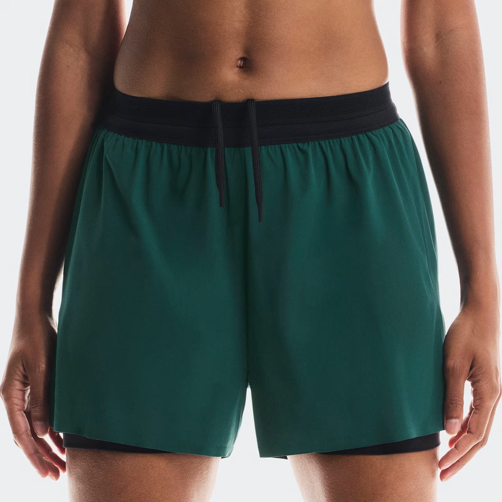 On 3" Performance 2/1 Shorts Spirulina | Black (Women'S)