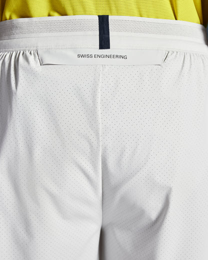 on 7" performance shorts Silver