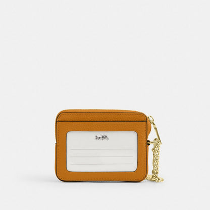 Coach Zip Card Case Gold Ochre