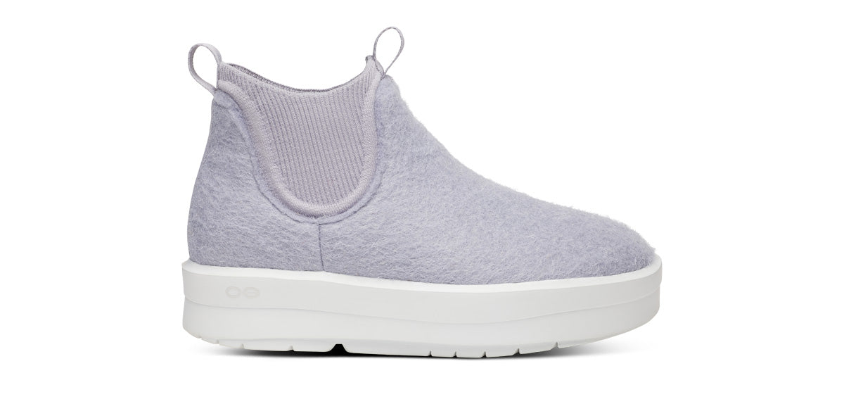 Oofos Women's Wool-Blend Boot White & Spacedust