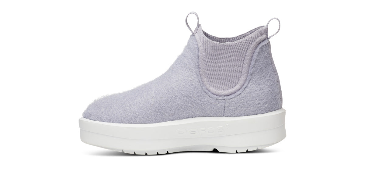 Oofos Women's Wool-Blend Boot White & Spacedust